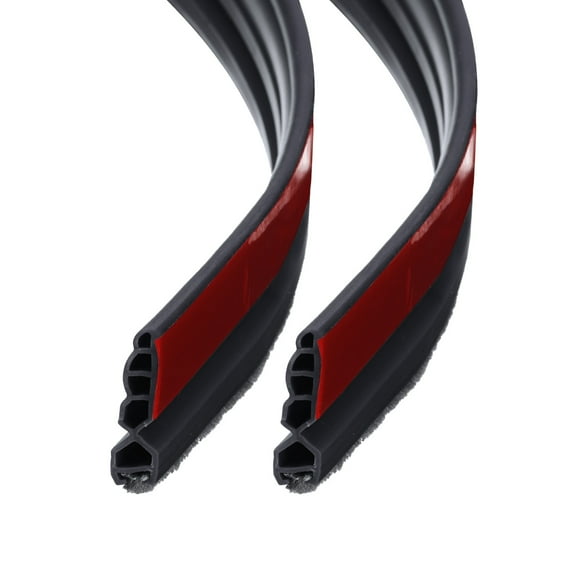 2pcs Door Draft Stopper, Self Adhesive Door Sweep for Bottom of Door with Brush for Keeping Out Cold (3Ft, Black)