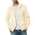thumbnail image 2 of Jinhomg Mens Fleece Full Zip Up Sweatshirt Casual Mock Neck Jacket Sweatshirts No Hood Lightweight Cardigan Coats with Pockets, 2 of 7