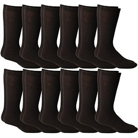 SOCKS'NBULK Loose Fit Non-Binding Soft Cotton Diabetic Crew and Ankle Socks, Bulk Value Pack