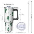thumbnail image 2 of White Christmas Tree Pattern Tumbler with Handle and Lid,40oz Double Wall Vacuum Insulated Tumbler,Cups Gift for Women and Men, 2 of 7