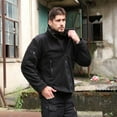 thumbnail image 4 of IYTR Men's Fleece Jackets Solid Color Long Sleeve Jacket Zipper Stand-up Collar Fleece Thickened Warm Sports Jackets with Pocket Black M, 4 of 6