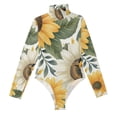 thumbnail image 2 of Bee Flowers Women's Mock Turtle Neck Long Sleeve Tops Bodysuit Jumpsuit One Piece Leotards Shirt, 2 of 8