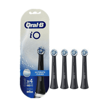 For Oral-B iO Series Ultimate Clean Electric Toothbrush Replacement Brush Heads for an Oral-B Electric Toothbrush, 4 count, Black