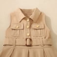 thumbnail image 5 of EnJoCho Toddler Girls Denim Jeans Dress Sleeveless Summer Casual Lapel Collar A-line Pleated Ruffl𝖾 Dress with Belt Toddler Summer Sleeveless 𝖲undress, 5 of 9