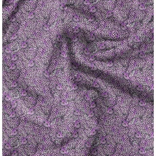 Soimoi Tissu Poly Georgette Tissu à Imprimé Léopard Animal au Mètre 42 Pouces de Large