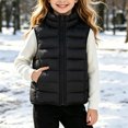 thumbnail image 2 of Abomasnow Kids Boys and Girls Puffer Vest Jacket Sleeveless Stand Collar Solid Jackets Casual Lightweight Warm Winter Cold Weather Hikking Outerwear Jackets with Pockets 7-15 Years, 2 of 7