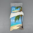 thumbnail image 2 of Ambesonne Landscape Bedding Set 4 Pcs, Tropic Botanic Image, Queen, Sky Blue Cream, 2 of 3