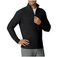 thumbnail image 4 of LNWUY Men's Quarter Zip Up Sweaters Slim Fit Lightweight Mock Neck Pullover Casual Solid Color Long Sleeved Sweaters Black M, 4 of 7