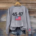 thumbnail image 3 of LGASWYX Women Retro 45 47 Print Crewneck Sweatshirt (Gray,M), 3 of 4