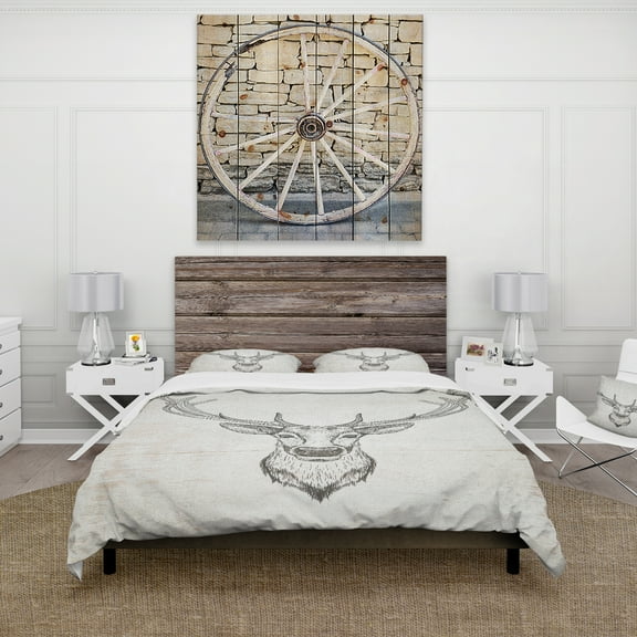 Designart 'Deer Wild and Beautiful IV' Farmhouse Duvet Cover Set