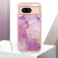thumbnail image 4 of SaniMore for Google Pixel 8A Case with Wireless Charging Shockproof TPU Backplane Glitter Marble Pattern Fashion Design Anti-drop Anti-fingerprint Skin-feel Cover for Google Pixel 8A, Lightpurple, 4 of 12