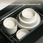 ALOFMO Stoneware Dinnerware Sets, Plates and Bowls Sets, Dish Set for 4, 12 Piece Dinner Set, Plate Sets for Kitchen, White