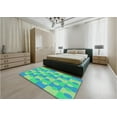 thumbnail image 5 of Ahgly Company Machine Washable Indoor Square Transitional Lime Mint Green Area Rugs, 3' Square, 5 of 7