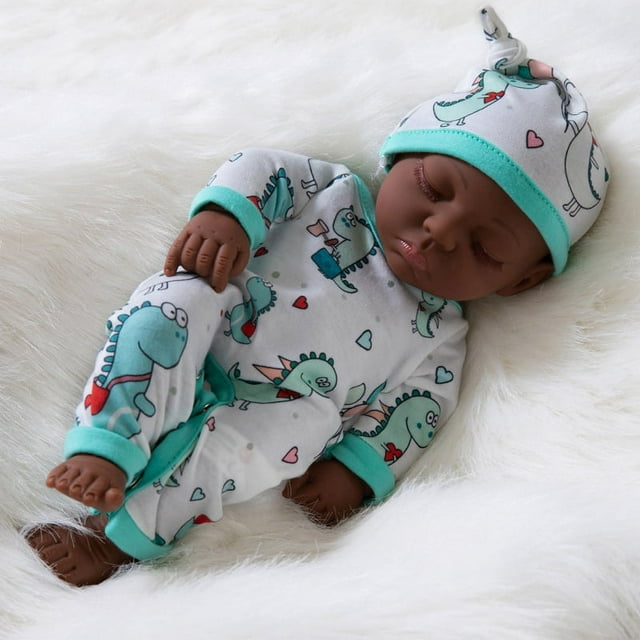 Poupée Simulée Reborn 30cm/11.8 Po Jouet Bébé Marionnette Girly en Caoutchouc Poupée Brodée Jouet Garçon