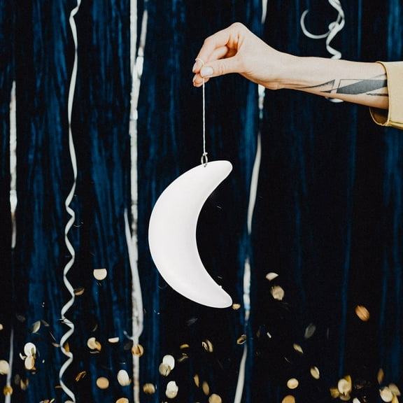 LITINKIMI 10Pcs Moon Pendant for Christmas and Home Decoration with White Color