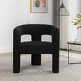 thumbnail image 2 of LOCUS BONO Boucle Accent Chair, Modern Living Room Chair, Comfy Barrel Armchair Single Sofa Chair for Bedroom, Office, Fully Assembled (Black), 2 of 6