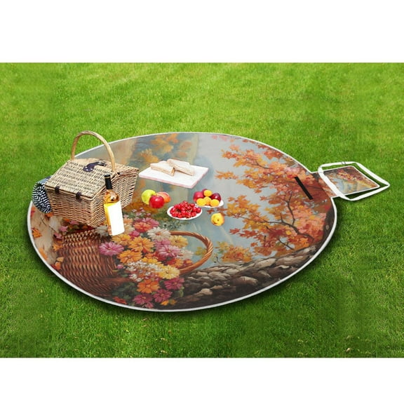 Picnic Blankets Teencool Beach Blanket Creatively Basket Of Flowers Pattern Outdoor Blanket for Travel