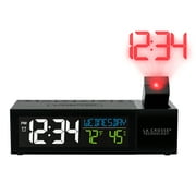 La Crosse Technology Black Pop-up Bar Projection LCD Alarm Clock with USB Port, 616-1950-INT