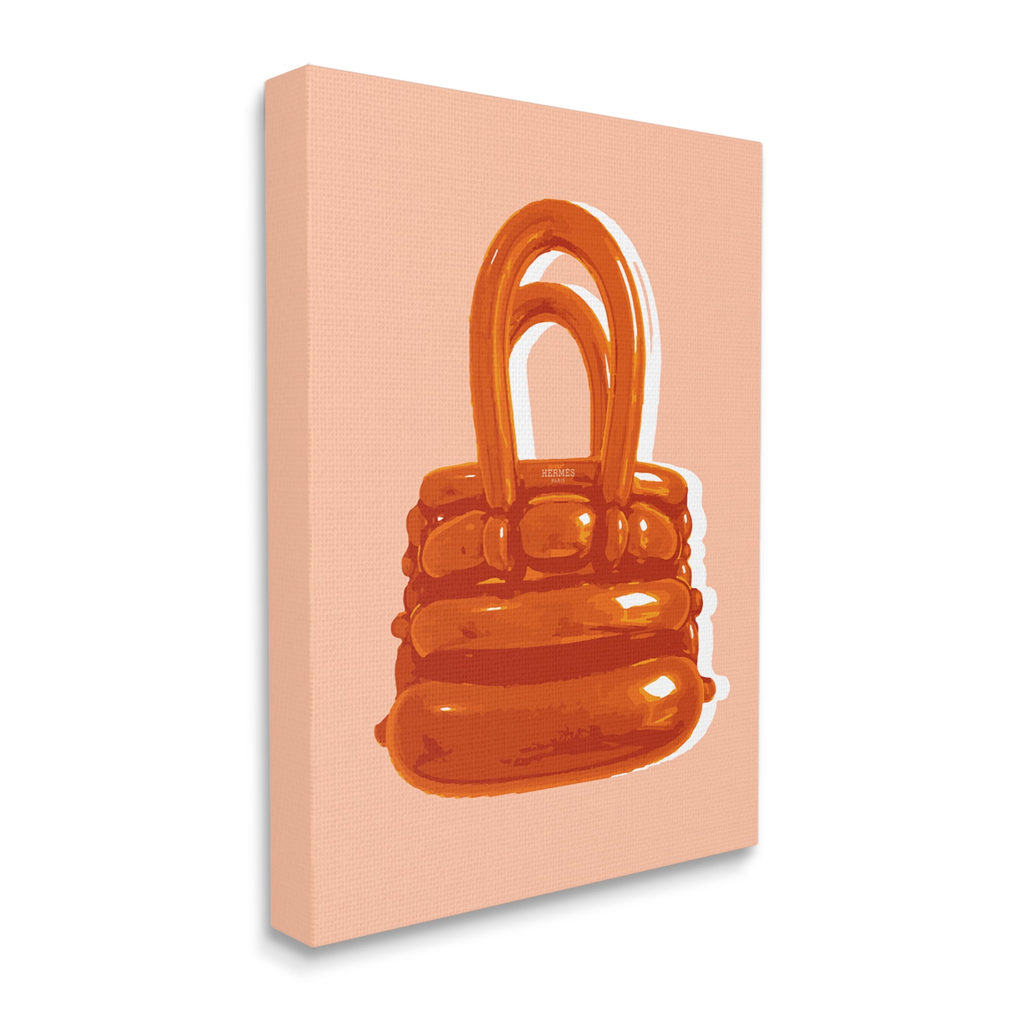 Stupell Industries Orange Modern Purse Abstract Painting Gallery Wrapped Canvas Print Wall Art, 16 x 20