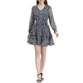 thumbnail image 2 of Allegra K Women's Floral Long Sleeve Elastic Waist Ruffle Hem Dress with Belt, 2 of 6