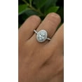 thumbnail image 3 of solitaire jewels 1.5CT Oval Moissanite Double Halo Engagement Ring For Women, 18K White Gold, 3 of 6