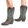 thumbnail image 6 of DREAM PAIRS Women's Western Cowboy Cowgirl Boots Square Toe Embroidery Mid Calf Booties, 6 of 7