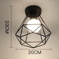 thumbnail image 4 of Lámpara de techo de montaje semi empotrado E27Base Accesorio de techo de jaula Diamante de luz blanca Yuyangstore Luz de techo de montaje semi empotrado, 4 of 4