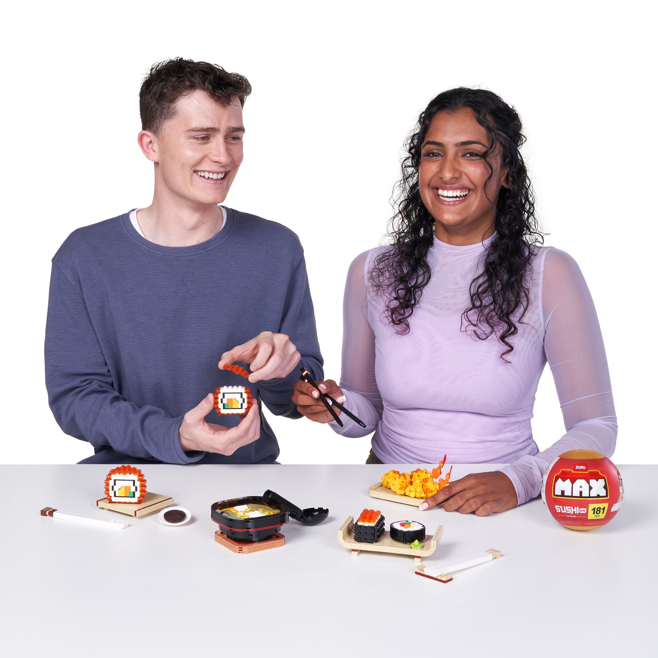 Max Build More Premium Building Bricks Sushi Collection (California Roll) and Gag Toy by ZURU