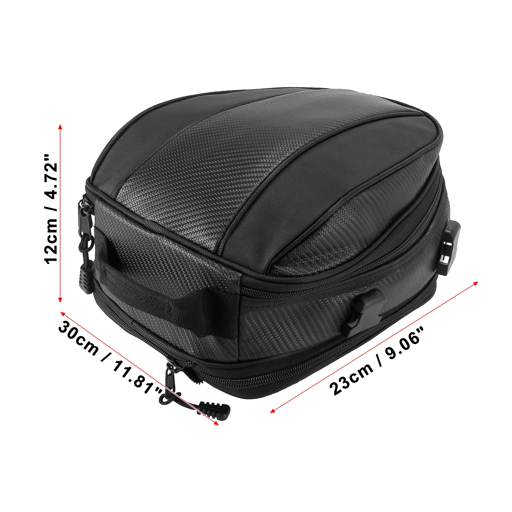 Unique Bargains Motorcycle Seat Tail Bag Cycling Travel Rear Bag 1680D Backpack Black
