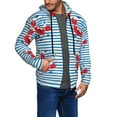 thumbnail image 2 of Naloa Red Funny Crab on Blue Stripe Men’s Hoodies, Zip up Hoodie, Sweatshirts,Hoodies for Men Sizes S-3XL-XX-Large, 2 of 5