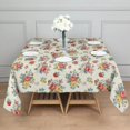 thumbnail image 3 of Pioneer Flower Floral Print Pattern Square Tablecloth, Waterproof Wipeable Spillproof Washable Table Cover for Home Kitchen Party and Daily Decor 60"x60", 3 of 6