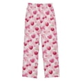 thumbnail image 2 of Kids' Pajama Pants Soft Relaxed Fit Sleep Pants Lounge Pants with Pockets Cherry and Pink Bow Pattern X-Large, 2 of 9