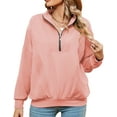 thumbnail image 1 of Sweatshirts for Women Quarter Zip Up Drop Shoulder Long Sleeve Oversized Sweatshirt Pullover Jumper Alsol Lamesa, 1 of 6