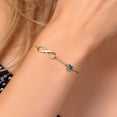 thumbnail image 4 of Gem Stone King 18K Yellow Gold Plated Silver Bracelet Persian Blue and White Moissanite (0.93 Cttw), 4 of 6