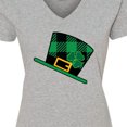 thumbnail image 4 of Inktastic St Patricks Day Irish Green Buffalo Plaid Women's V-Neck T-Shirt, 4 of 5