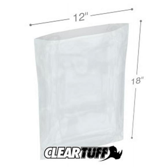 International Plastics PB61218 12 x 18 in. Clear Poly Bags, 0.006 Gauge - Case of 250