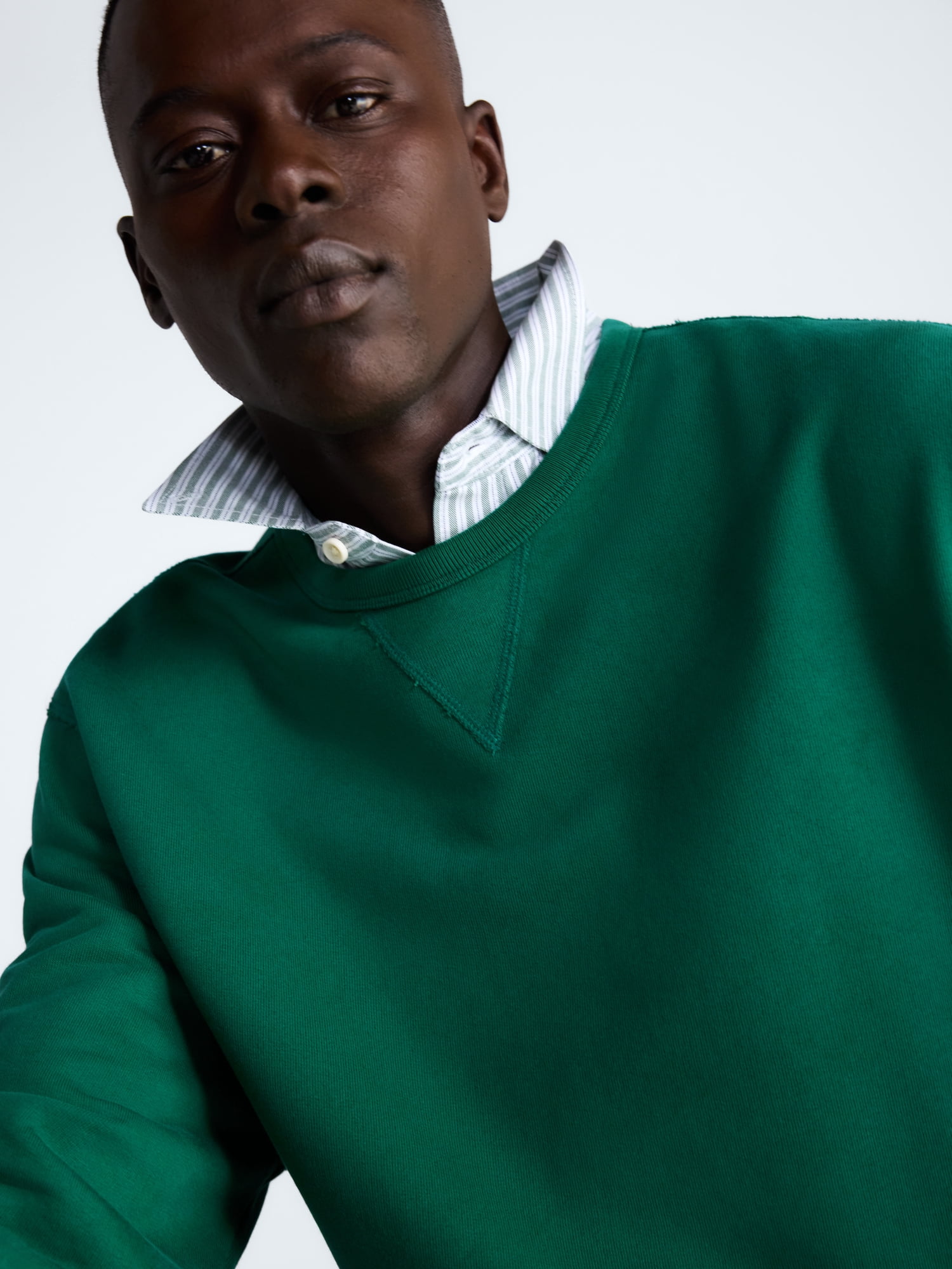 Free Assembly Men's Oversized Fleece Crewneck Sweatshirt with Long Sleeves, Sizes XS-3XL