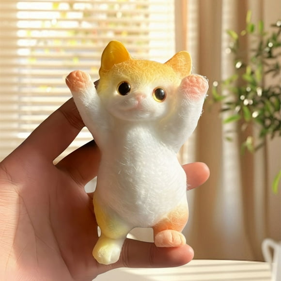 Arestory 3D Taba Squishy Cat Toy, Chubby Taba Squishy Cat,taba Squishy Big, Cute Cat Squeeze Toys for Stress Relief, Cat Shaped Squishy Toys,Cat Toy pet Simulation cat Doll Pinch Toy (Tabby cat)