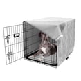 thumbnail image 5 of Abstract Art Dog Crate Cover, Monochrome Illustration Folkloric Tribal Geometric Shapes Along Stripes, Easy to Use Pet Kennel Cover Small Dogs Puppies Kittens, 7 Sizes, Pale Taupe White, by Ambesonne, 5 of 6