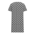 thumbnail image 6 of Oksale Dot Printing Sleep Dress for Women with Pockets Trendy Zip Up Mini Night Gowns Short Sleeve Pajama Dress Soft Casual Sleepwear Dark Gray M, 6 of 6