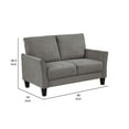 thumbnail image 2 of Xumo Loveseat- Taupe Gray Fabric- 56 Inch- Black Tapered Wood Legs, 2 of 6