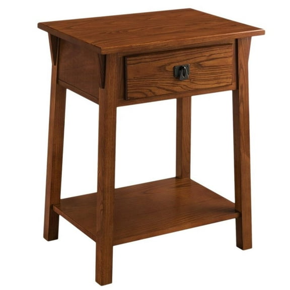 Kingfisher Lane 1 Drawer Solid Wood Nightstand in Russet Brown