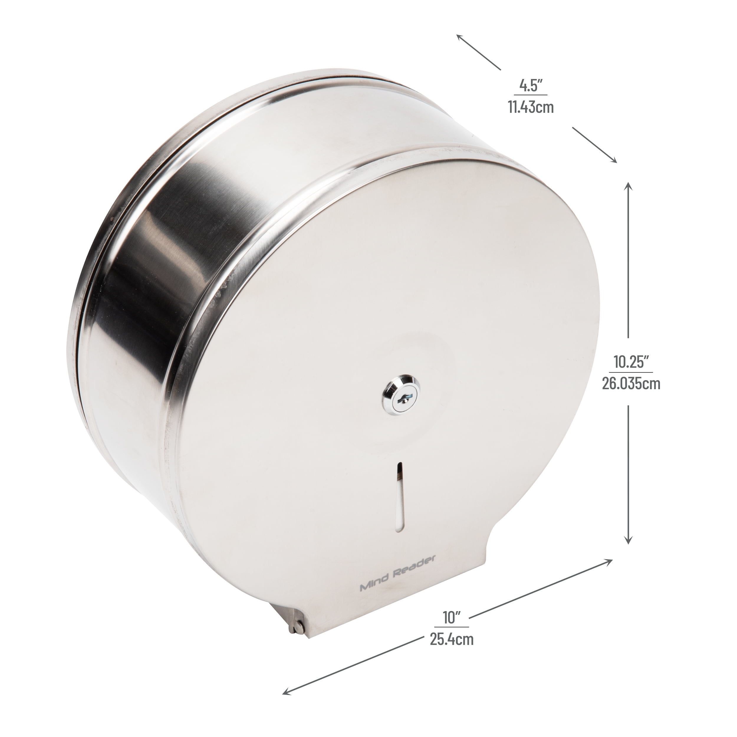 Mind Reader Silver Wall-Mounted Commercial Toilet Paper Holder