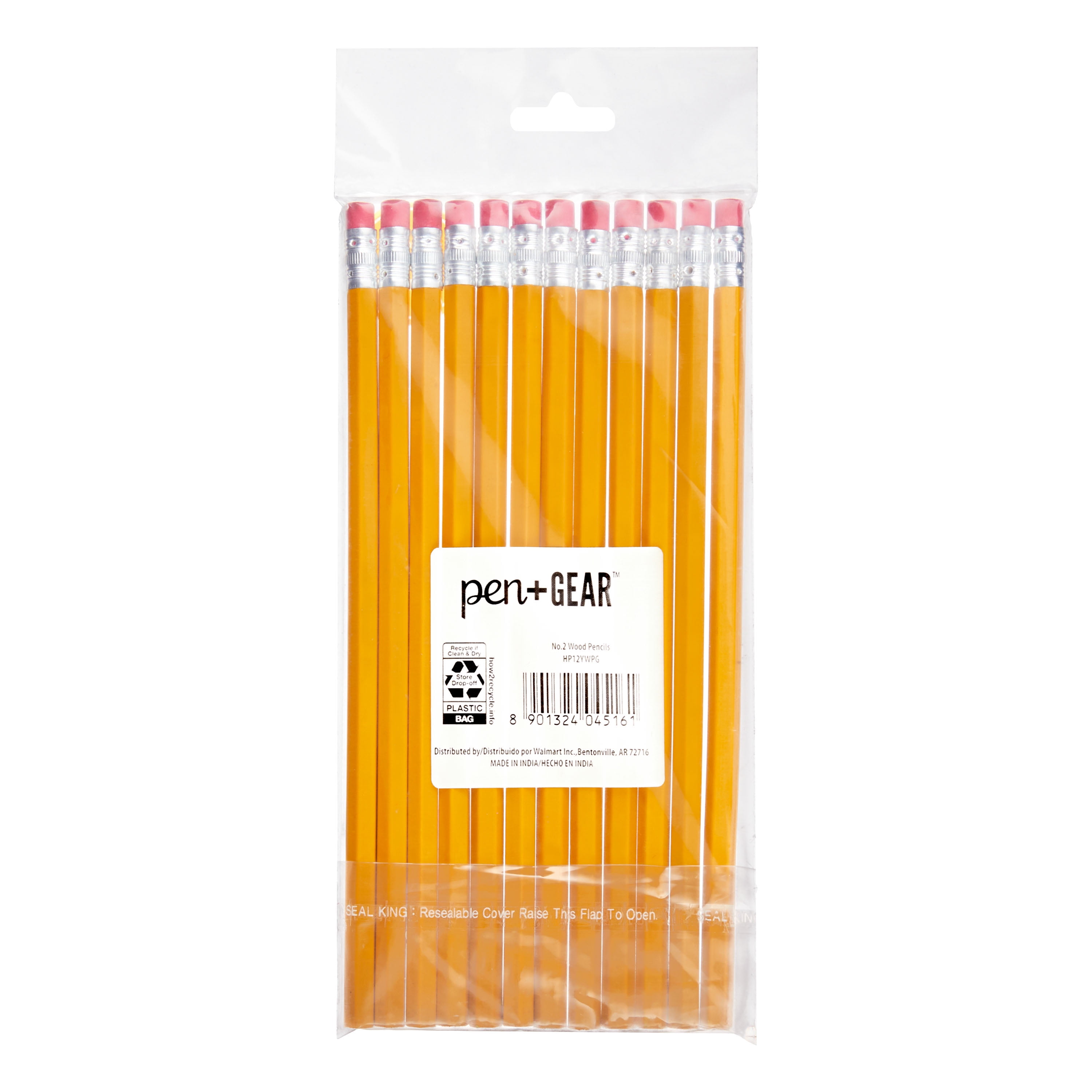 Pen+Gear No. 2 Wood Pencils, Unsharpened, 12 Count 