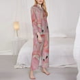 thumbnail image 3 of Sikiie Flamingos Women's Long-Sleeve Shirt and Full-Length Bottom Pajama Set (s-xxl)-Small, 3 of 7