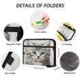 thumbnail image 3 of Organ Folder 14.2 x 0.8 x 10.6 Inches 13 Separate Pockets A4 Size Documents Folder A Sort Storage File Manager For The Home Office Cute Gray Cat, 3 of 7