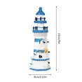 thumbnail image 3 of Dusknt Ocean Style Ornaments Clearance Sale! Mediterranean Style Lighthouse Wooden Crafts Home Desktop Decoration Ocean Style Hexagonal Lighthouse Ornaments, 1*Lighthouse Ornament, 3 of 4