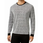 Kenneth Cole Men's Black Marled Long Sleeve Sleep Shirt, (Size Small)