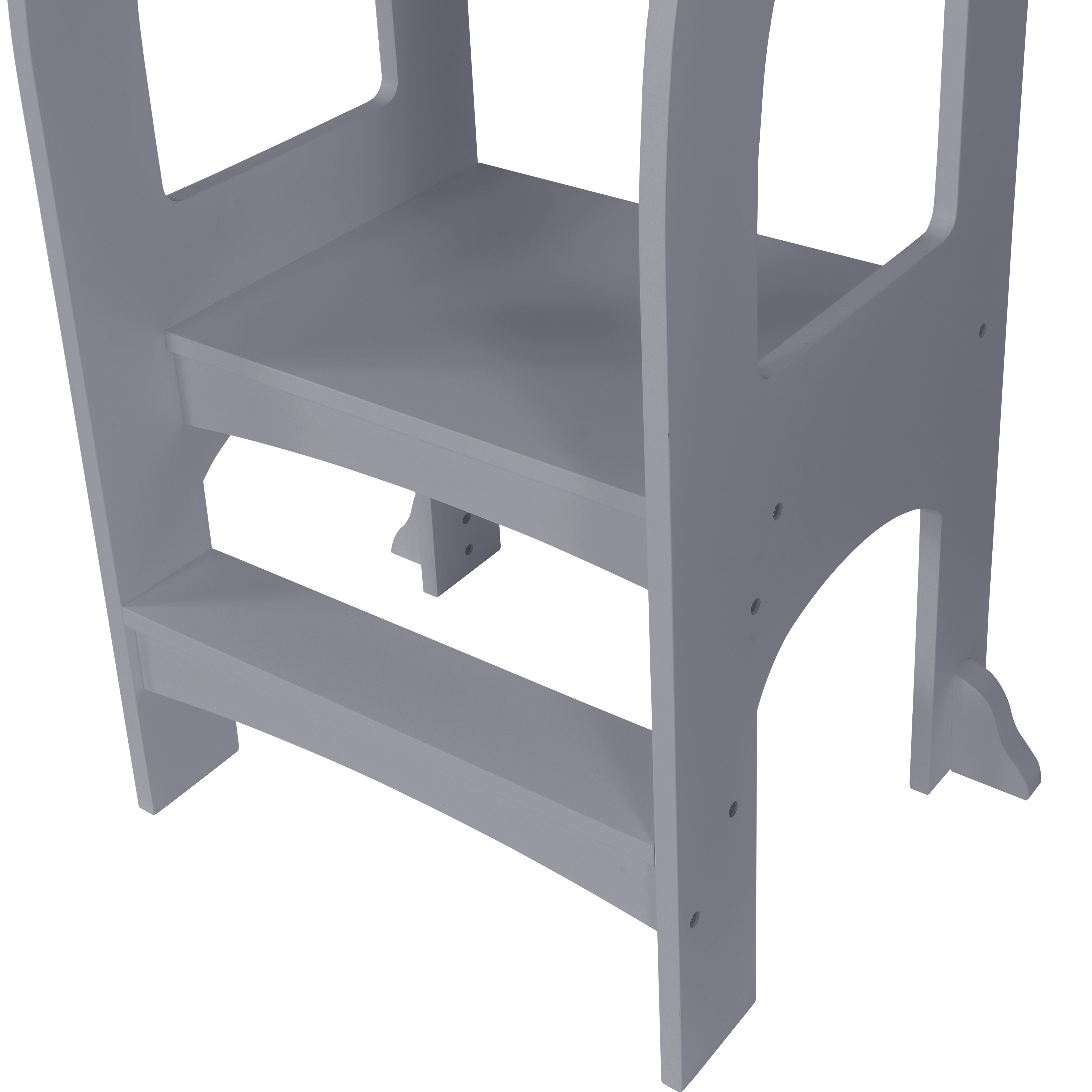 Child Standing Tower, Step Stools for Kids, Toddler Step Stool for Kitchen Counter, Gray