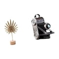 thumbnail image 6 of CoudarTitie Leaf Sculpture Art Figurine Metal Leaf Statue Decorative Camera Model Collectible Resin Base Suitable for Gift Giving Home Decoration Office Use, 6 of 8